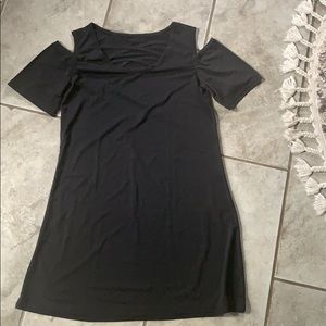 Black cold shoulder dress small